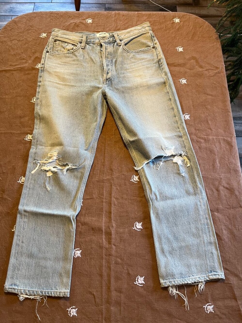 Agolde Riley High Rise Straight Crop in Clear Skies Size 29